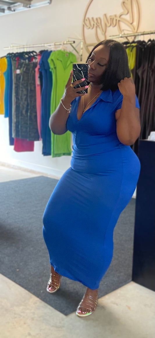 Preppy Girl Maxi Dress (Royal Blue)